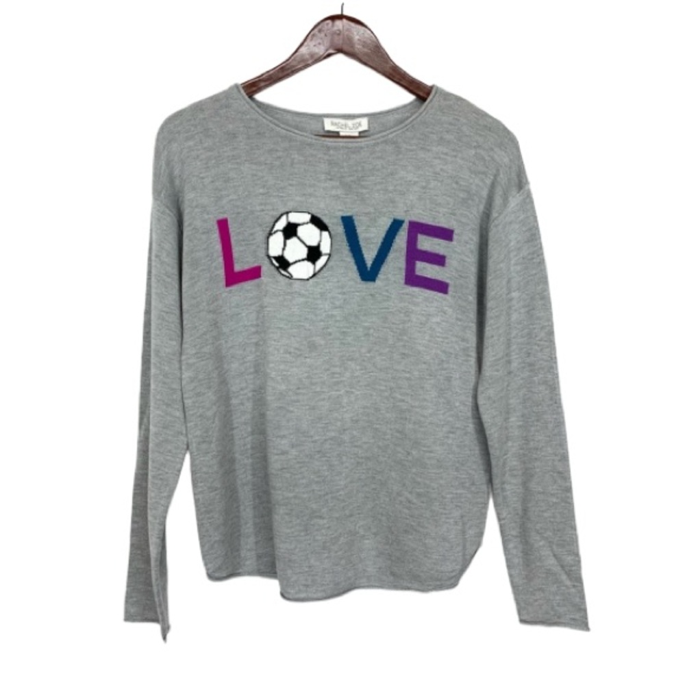 Rachel Zoe Love Soccer Gray Sweater 5% Cashmere Rolled Hem Lightweight New Nwt